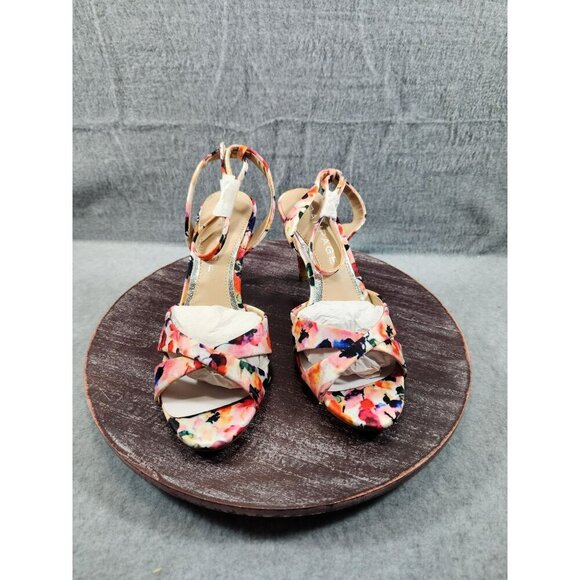 Rampage Ram-Winka Summer Floral Open-Toe High Heels With Ankle Strap W Size 7 Mu - Picture 1 of 11